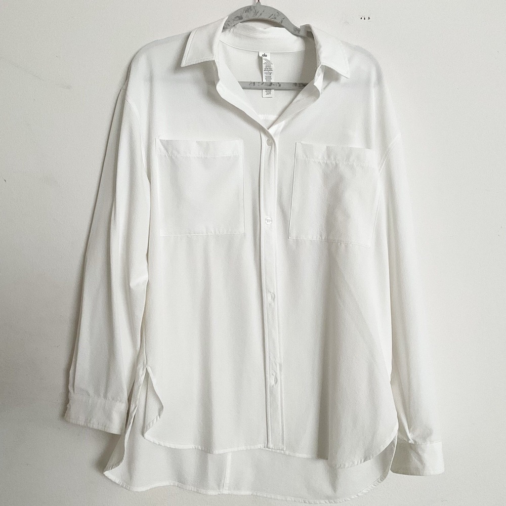 Alo Yoga Dreamscape Button Down Long Sleeve White M - Picture 7 of 10
